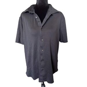 Daniel Cremieux Button Down Shirt Black Supima Cotton Performance Mens Large L